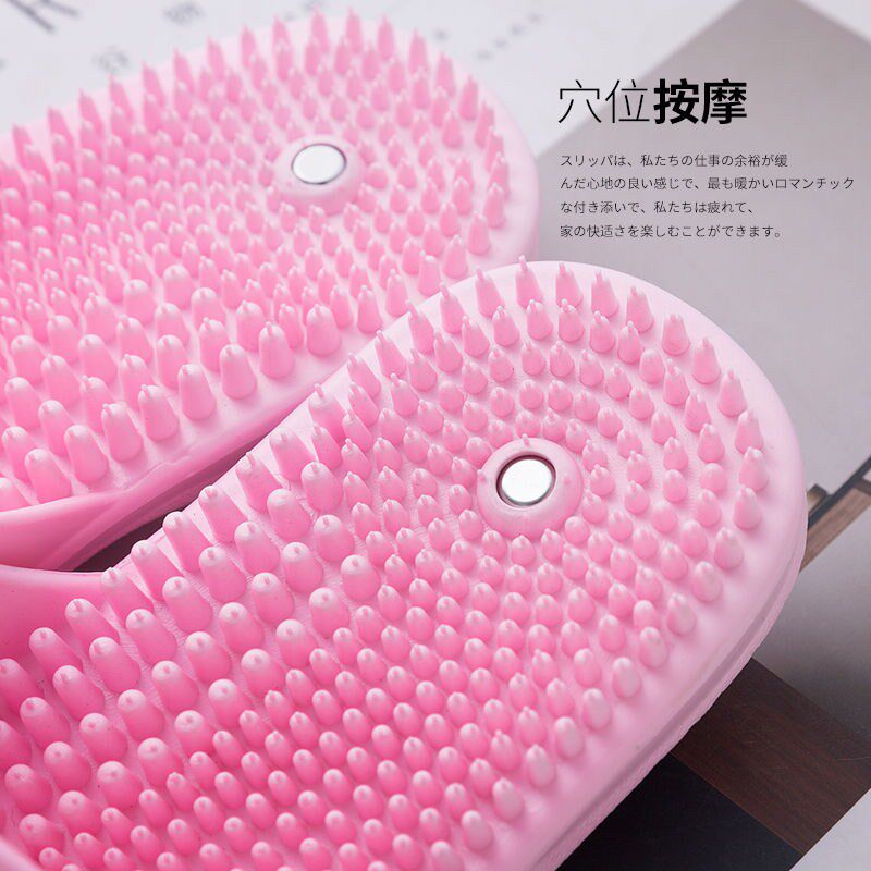 Finger press plate slipper male and female foot therapy acupoint sandal sandal lovers plantar home non-slip bathing slippers a
