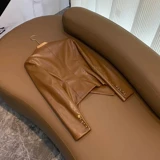 Дизайнерский короткий полиуретановый осенний пиджак классического кроя, тренд сезона, в стиле Шанель