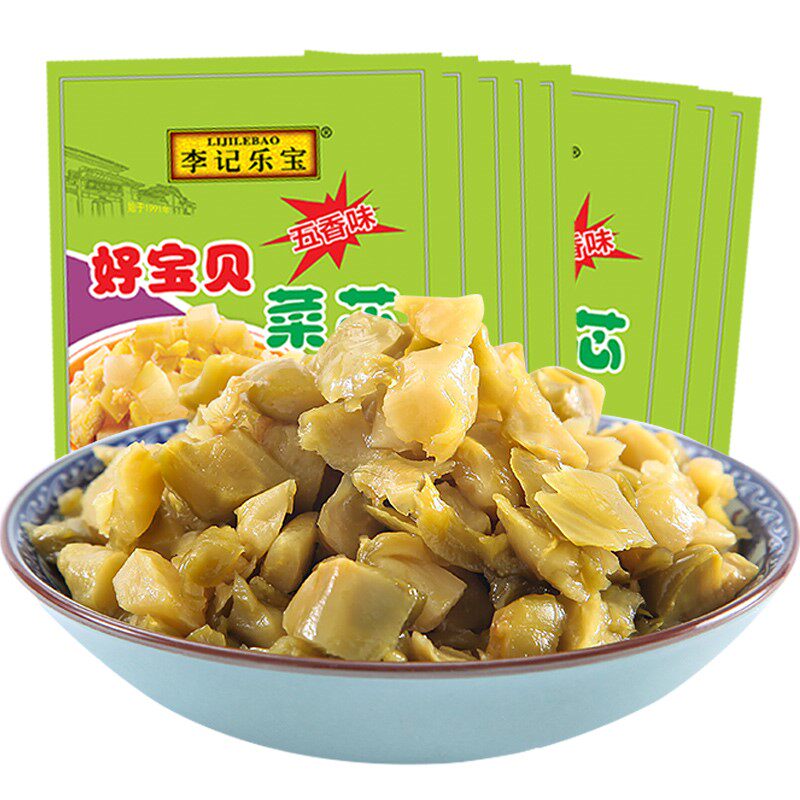 Li Ji Lebao vegetable core Sichuan pickles mustard pieces served with pickles and crispy meals 8 bags of 640g bags