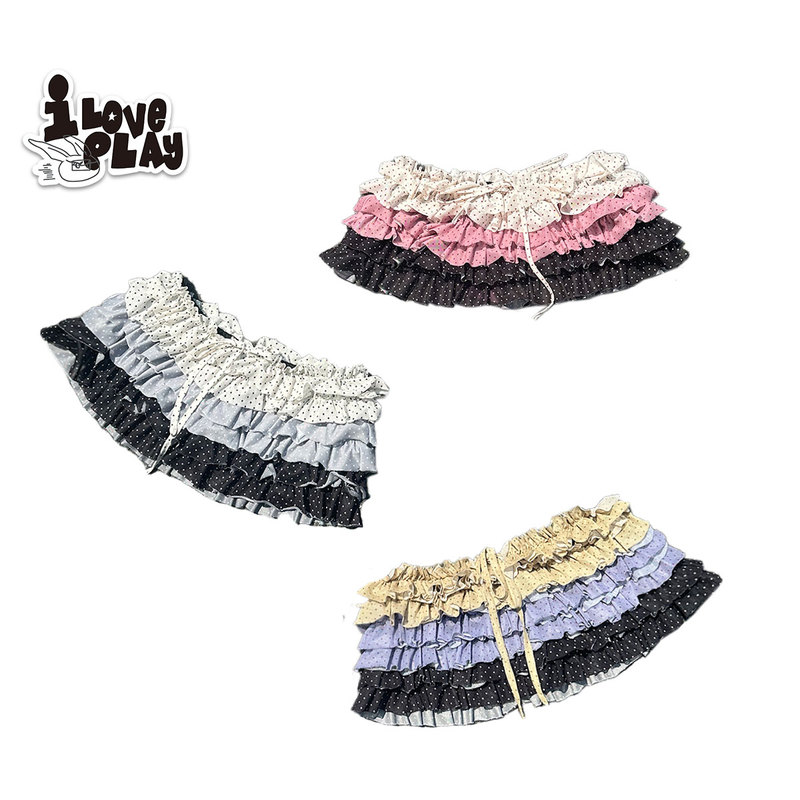 Escape Paradise Loveplayshop Polka Dot Color Block Cake Skirt Matching Item Butt Covering Tube Top Two-Way Wear Escape Paradise Loveplayshop Polka Dot Color Block Cake Skirt Matching Item Butt Covering Tube Top Two-Way Wear