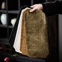 Chinese Style Zang Dye Tea Mat Zen of old cloth Insulation Mat Tea Table Cloth Cushion Persimmon Dye Small Dry Foam Mat Tea Dao Tea Flag
