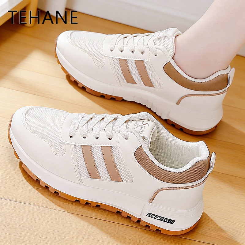 Trendy Brand Genuine Leather Sports Casual Shoes for Women 2026 Hot-Selling Mesh Breathable Soft Sole Versatile Non-Slip Comfortable Running Shoes