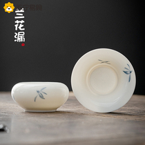 Hand-painted orchid ceramic tea leaking tea filter bucket set Kung Fu tea set accessories tea filter separator CJ2078