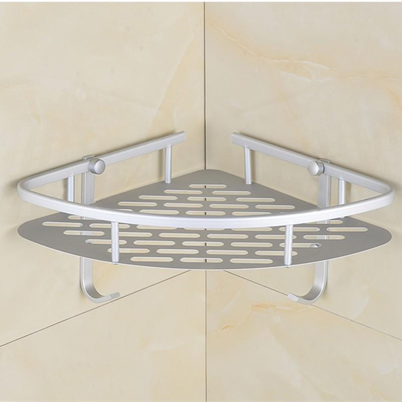 Bathroom-free Punched Bathroom Shelve Wall-mounted Toilet Pendant Toilet Space Aluminum Tripod Wall Corner Holding Shelf-Taobao
