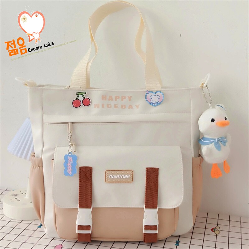 Day Style Canvas Collection Bag Large Capacity Sail Bag Woman Single Shoulder Day Series Large Capacity Hand Bag Carry Book Bag Class Bag-Taobao