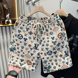 European-Style High-End Jacquard Casual Shorts for Men, Trendy Brand, 2025 Summer New Men's Beach Shorts