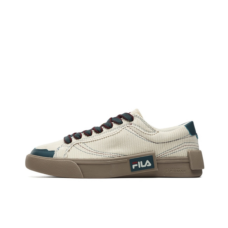 Fila Trendy Brand Pop Fabric Synthetic Leather Round Toe Lace-Up Low-Top Sneakers Men's Off-White Blue