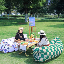 Inflatable sofa outdoor lazy people can lie down and sleep camping music festival couple outdoor bedroom portable air single