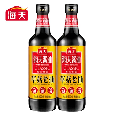 海天草菇酿造酱油老抽500ml