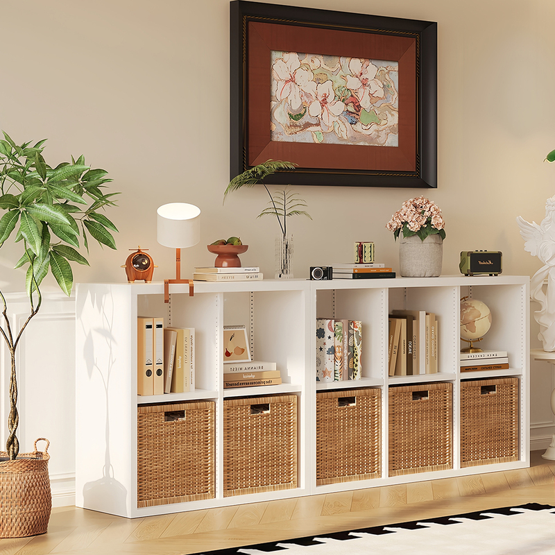 Steel Bookshelf Storage Rack Floor-Standing Wall-Mounted Combination Grid Cabinet Living Room Kindergarten Storage Cabinet Home Bookcase