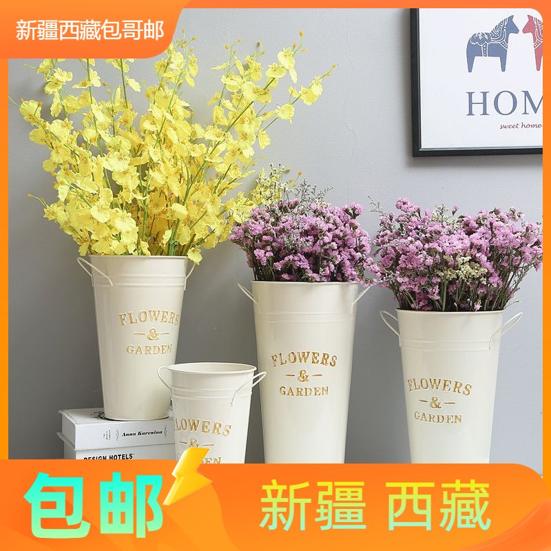 Xinjiang Tibet American Palatinate Flower Barrel Flower Barrel Flower Shop Creative Flower Arrangement Bucket Living-room Dry Flower Fake Flower Decoration-Taobao