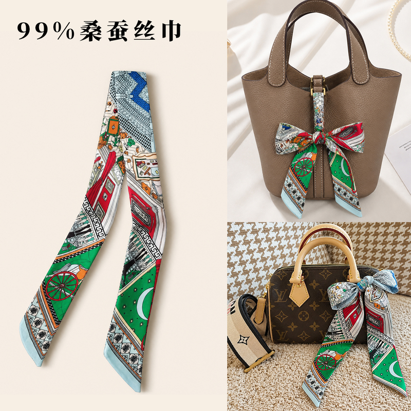 Craftsmanship and Luxury Accessories Suitable for Hermes Silk Scarf Handles, Hermes Bag Straps, Accessories, Women's Silk Hairbands