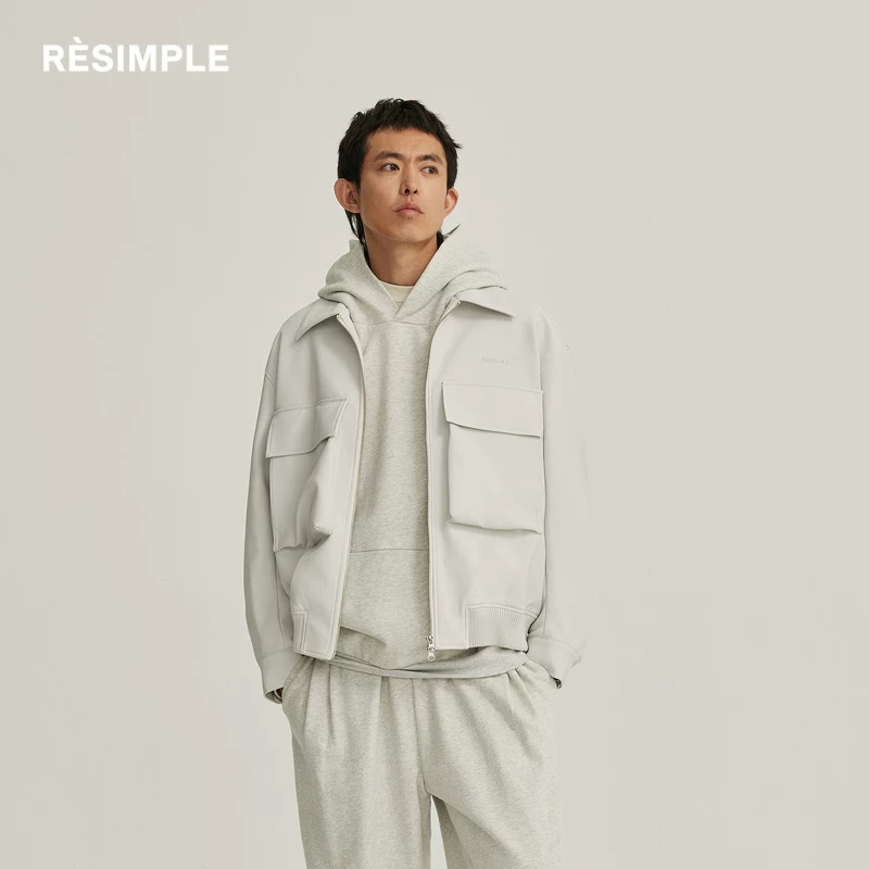 Куртка осенняя мужская короткая RESIMPLE,Oversize