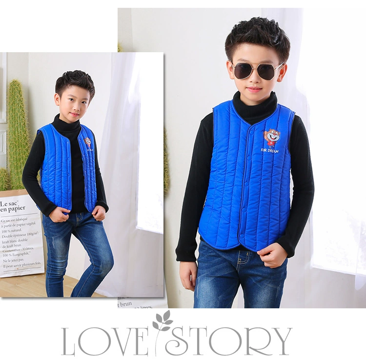 Mùa thu đông 2018 trẻ em mới xuống áo vest cotton bé trai và bé gái trong chiếc áo vest cotton trẻ trung ấm áp quần áo cho bé