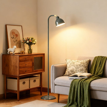 American Retro Floor Lamp Next to the Sofa in the Living Room, Decorative Bedroom Bedside Creative Eye-Protecting High-End Study Reading Lamp