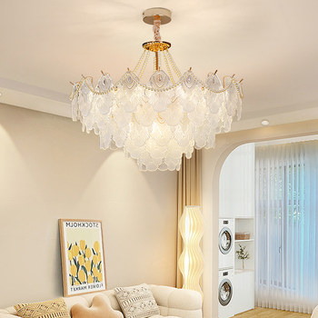 French-Style Light Luxury Living Room Chandelier, Trendy Cream Style, Simple Modern Household Crystal Main Bedroom Dining Room Led Lighting Fixtures