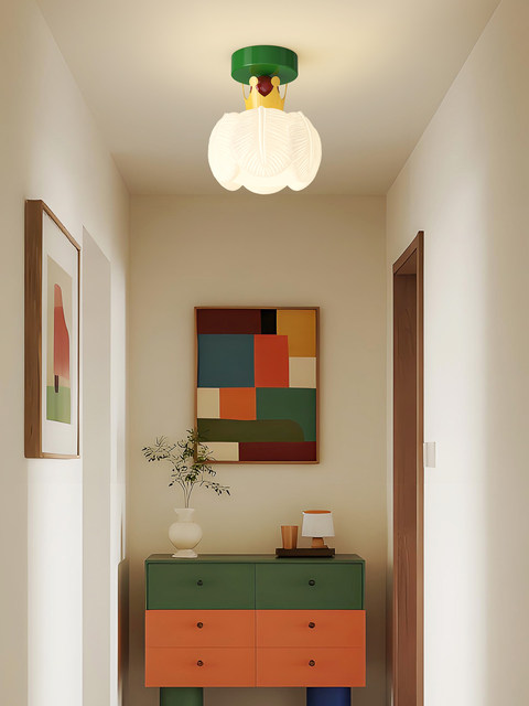 Memphis Ceiling Light, Creative Colorful Balcony Corridor Light, Hallway Light, Cream-Style Cloakroom Light, Entryway Light
