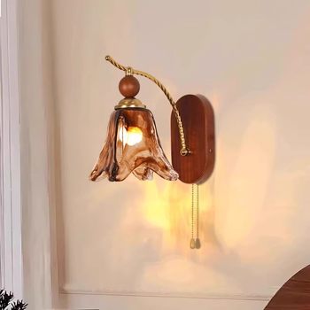 American-Style Retro Wall Lamp for Bedroom 2025 New Model Bedside Lamp Wall Lamp French-Style Living Room Light Luxury High-End Corridor Lamp