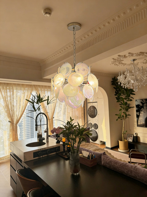 French-Style Chandelier, Vintage Italian Designer Model, Murano Glass, Light Luxury Lighting for Living Room, Dining Room, Bedroom, Mid-Century Lighting Fixtures