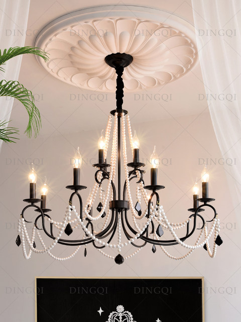 French Chandelier, Living Room Lamp, American Retro Candle, Palace Style, Villa Hall, Duplex Staircase, Bedroom, Dining Room Lighting Fixtures