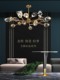 Light Luxury Crystal Chandelier, Ice Diamond Corner Living Room Lamp, Simple and Elegant Post-Modern All-Copper Molecular Dining Room Master Bedroom Lighting Fixtures