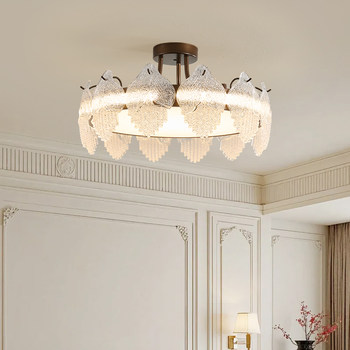 2026 Model Light Luxury Bedroom Ceiling Light, French-Style Living Room Lamp, Modern Minimalist Ambiance Lighting for Dining Room, Study, and Master Bedroom