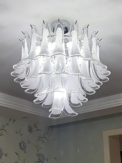 French-Style Light Luxury Crystal Chandelier for Villa Open-Air Living Room Murano Glass American Retro Duplex Bedroom Lighting Fixtures