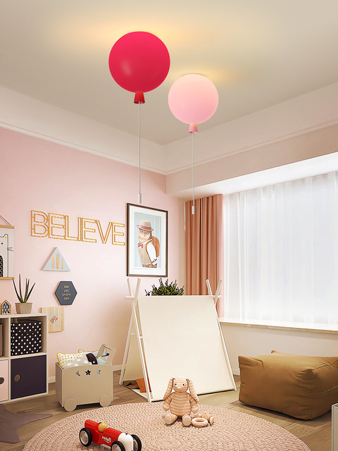 Full-Spectrum Balloon Children's Room Ceiling Light, Modern Boys' and Girls' High-End Eye-Protection New Creative Bedroom Lighting