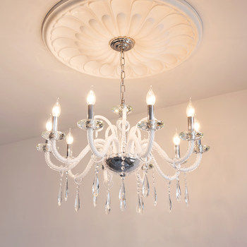 French-Style Light Luxury Crystal Chandelier for Living Room, American Retro Palace Style, High-End Main Light for Hall, Dining Room, and Bedroom Lighting