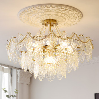 French-Style Living Room Chandelier, Retro Light Luxury Pearl Crystal, Modern Minimalist Dining Room Bedroom Room Lighting Fixtures, Guangdong Zhongshan