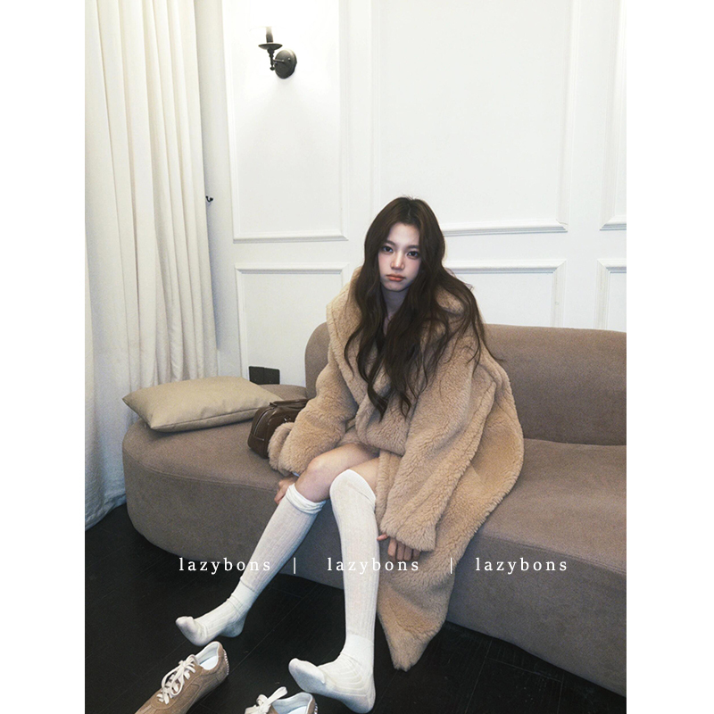 Teddy Bear Coat, Fur Coat for Women, Autumn and Winter New Style, Thickened, Warm, Mid-Length, Lamb Wool, Eco-Friendly Fur