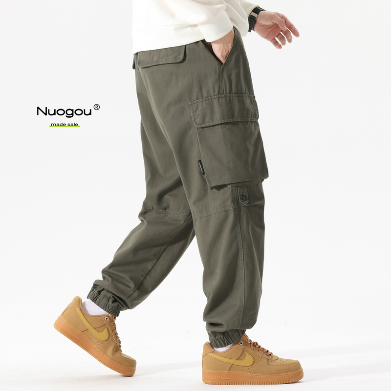 American Retro Multi-Pocket Military Green Cargo Pants Men's Casual Pants Autumn and Winter Heavy Washed Jogger Pants Men's Style American Retro Multi-Pocket Military Green Cargo Pants Men's Casual Pants Autumn and Winter Heavy Washed Jogger Pants Men's Style