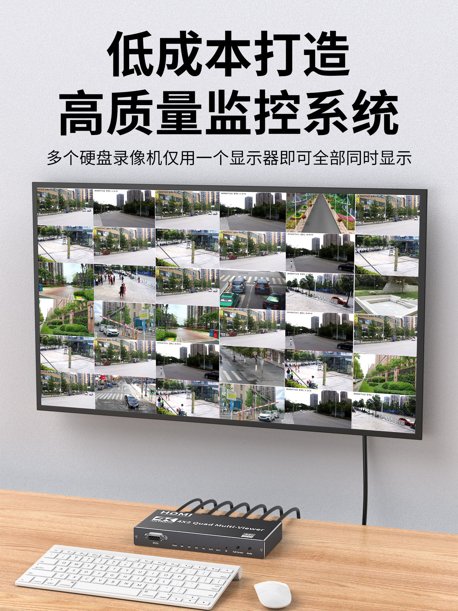 HDMI Splitter Six-In/Nine-In/Four-In Two-Out for Four Computers to Share One Monitor, 4K Screen Display Splitter, Seamless Switcher, Multi-Screen Display, Multi-Tasking for Gaming