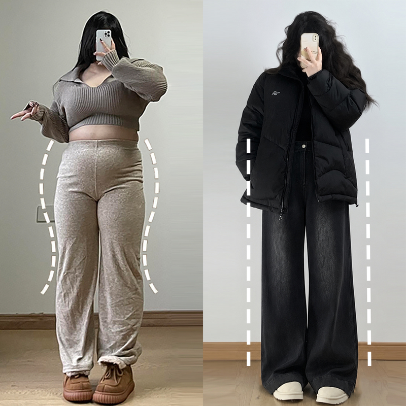 150kg Plus Size Women's Clothing, Casual Style Black Wide-Leg Jeans for Women, Autumn and Winter, High-Waisted Versatile Stretch Pants for Plus-Size Women 150kg Plus Size Women's Clothing, Casual Style Black Wide-Leg Jeans for Women, Autumn and Winter, High-Waisted Versatile Stretch Pants for Plus-Size Women