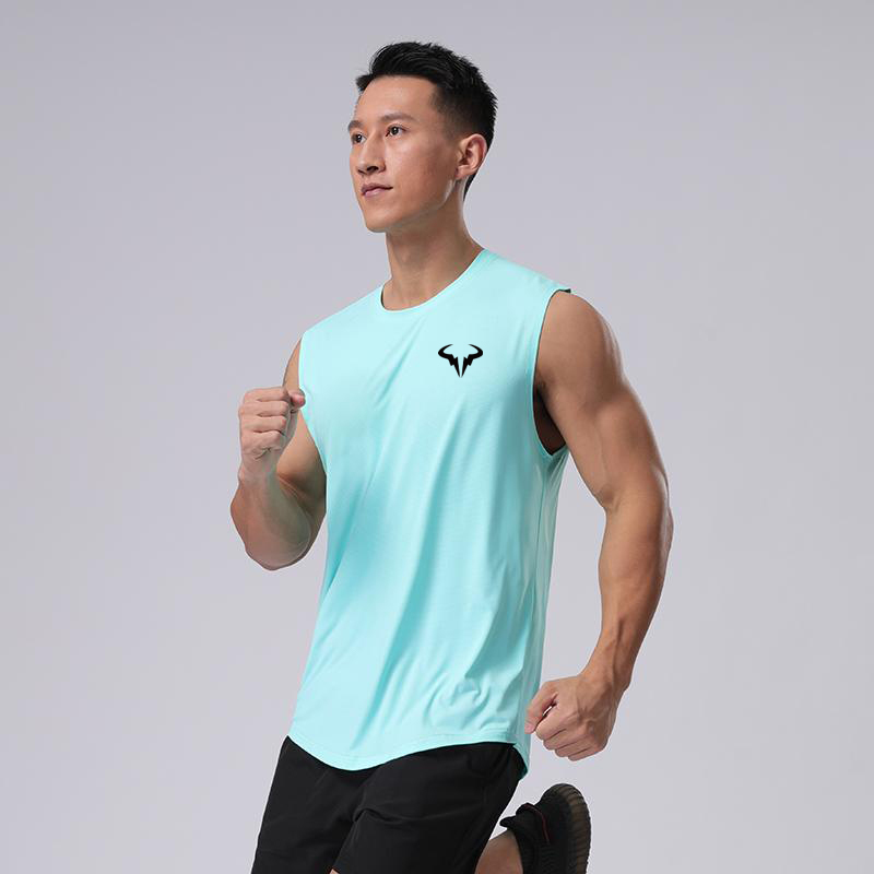 Summer Nadal Tennis Clothing Ice Silk Sports Quick-Drying Sleeveless Vest Running Fitness Training Competition Vest Top