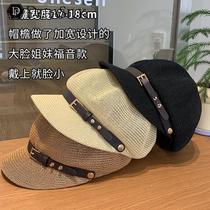 2024 New Hollow Knitted Octagonal Hat for Women Summer Travel Breathable Korean Style Retro Newsboy Hat Shows Small Face