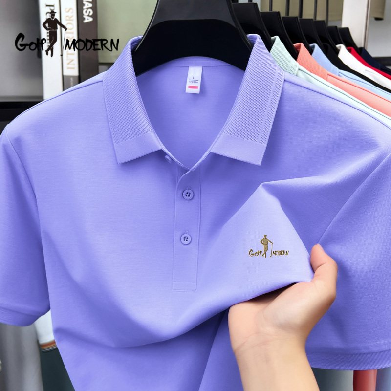 Golf Modern Golf 2026 Summer New Men's Lapel Polo Shirt Casual Pure Color T-Shirt Short Sleeves Golf Modern Golf 2026 Summer New Men's Lapel Polo Shirt Casual Pure Color T-Shirt Short Sleeves