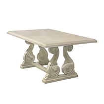 Meijian Home American light luxury solid wood long dining table and chairs art architectural revival retro carving dining table and chairs antique cabinet
