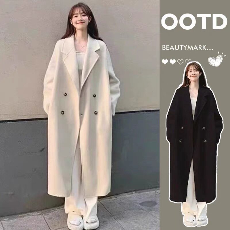 Wind clothes 2023 The new female small child this year Pop Spring and Autumn Hepburn Coat Great Coat High Coat High Sensation Medium-Taobao