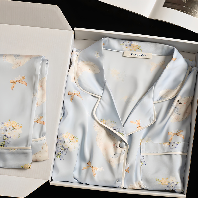 Authentic High-Quality Silk Pajamas Recommended by Xiaohongshu, New Spring and Autumn Women's High-End Satin Loungewear Set