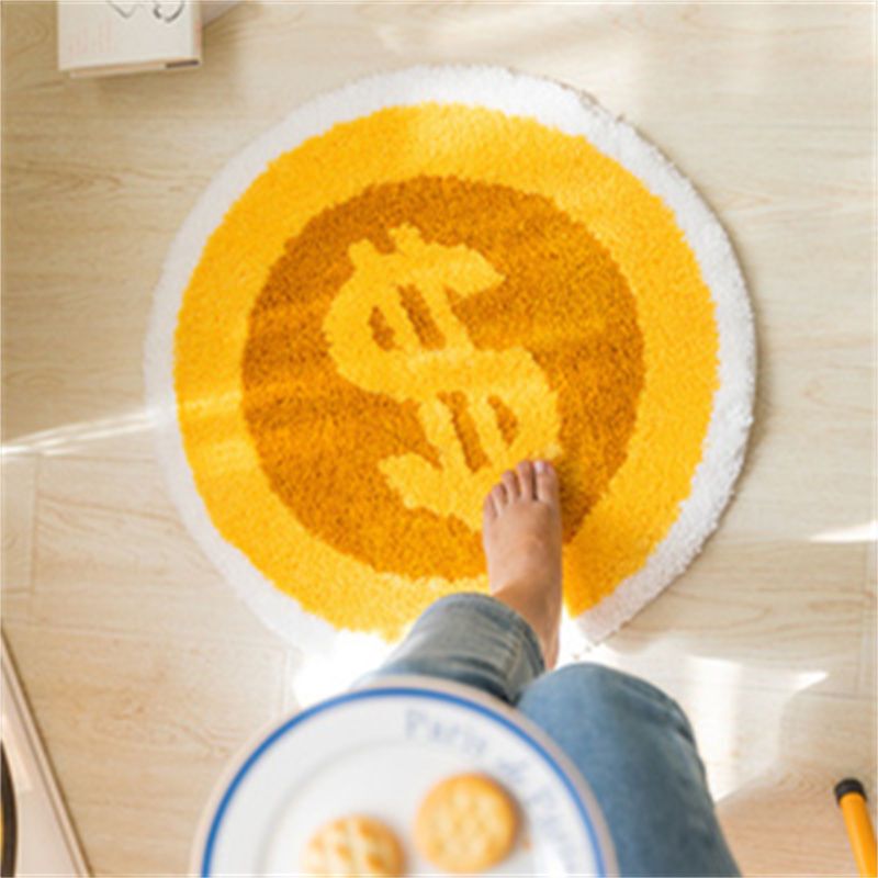 ins Wind Creative Dollar Bathroom Plush Absorbent Non-Slip Floor Mat Room Bedroom Bedside Decorative Carpet