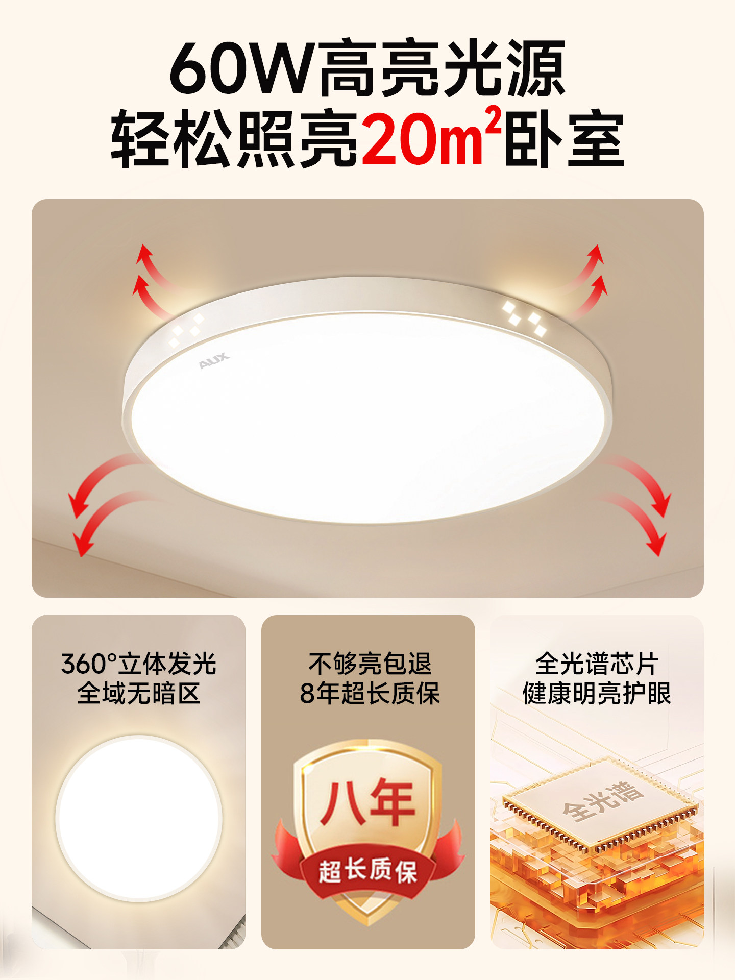 Bedroom Ceiling Lamp 2025 New Model Modern Simple Full Spectrum Led Eye Protection Dining Table Children's Room Master Bedroom Lighting Fixtures