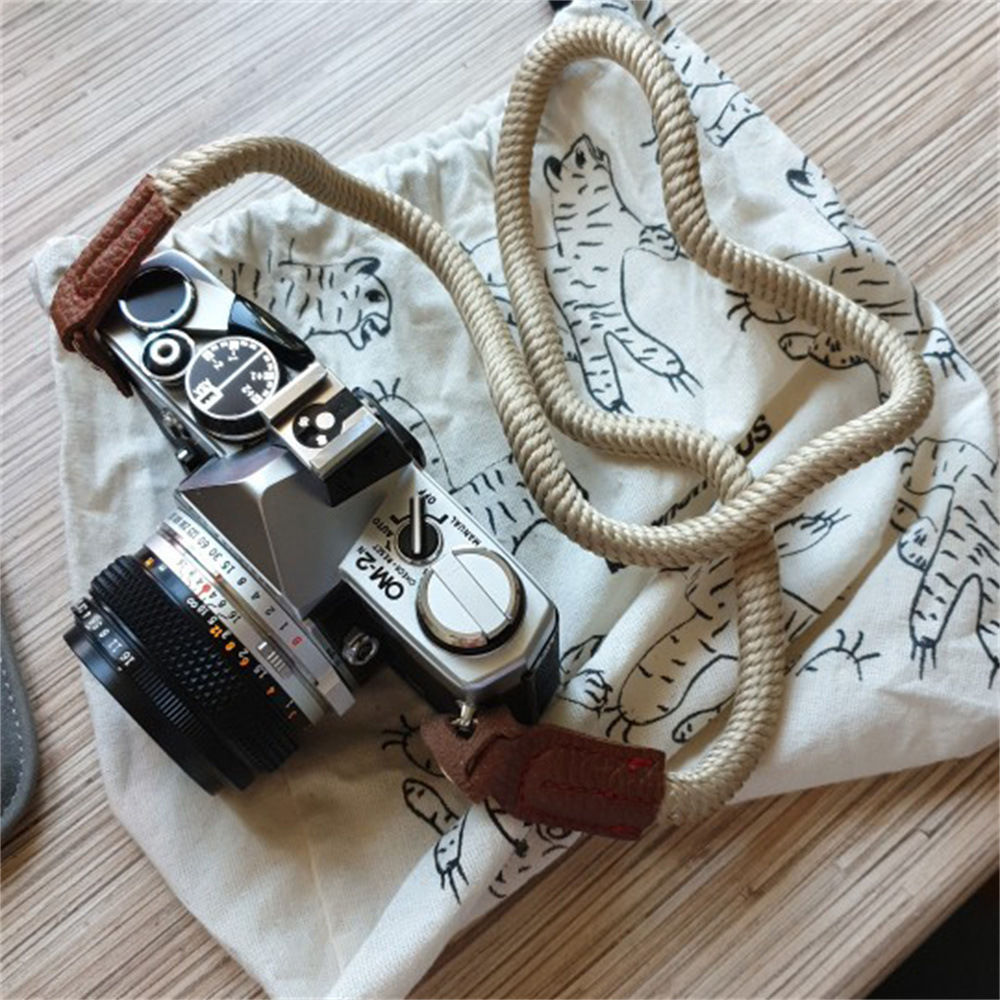 Shot retro nylon camera shoulder strap micro single hanging rope with inclinable cross decompression art shoulder strap camera anti-lose hand rope-Taobao