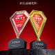 Metal Crystal Trophy Gold Silver Bronze High-End Elegant Company Annual Meeting Outstanding Employee Honor Award Plaque Production
