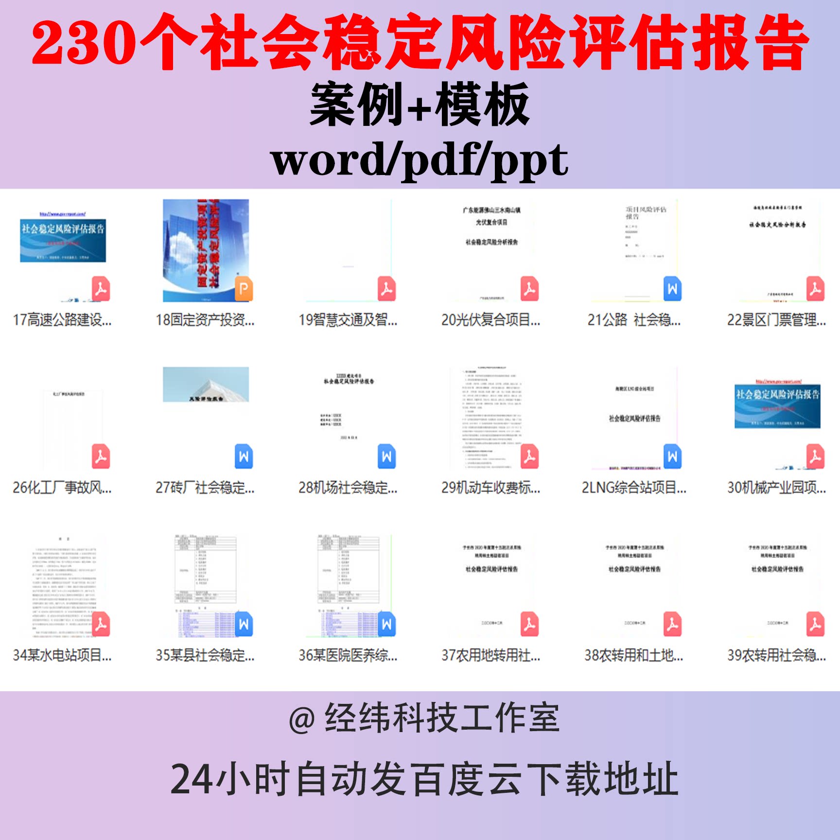 社會穩定風險評估報告案例模板建設專案改造工程房地產路橋徵收