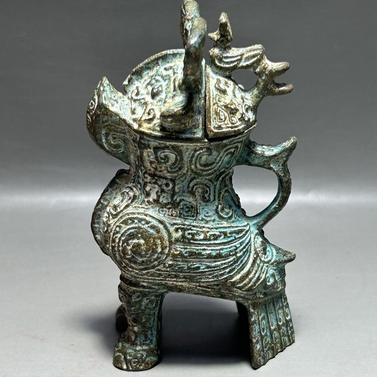 仿古妇好鸮尊青铜器酒器摆件家居工艺品商务办公室客厅博古架摆件-淘宝