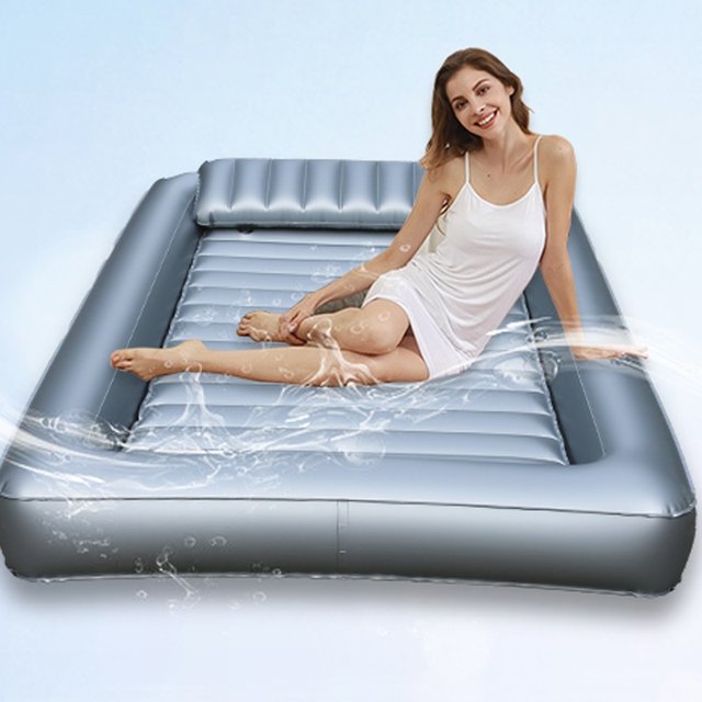 Water Mattress Adult Double Upgraded Version Bubble Single Bath Spa Bed Bedridden Care Inflatable Bath Bed