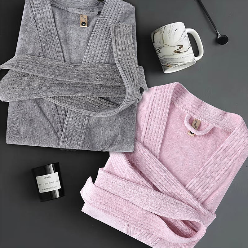 Four-Season Towel Material, Cut Velvet, Thickened Hotel Bathrobe for Men and Women, Absorbent Beauty Salon Nightgown, All-Cotton Bathrobe