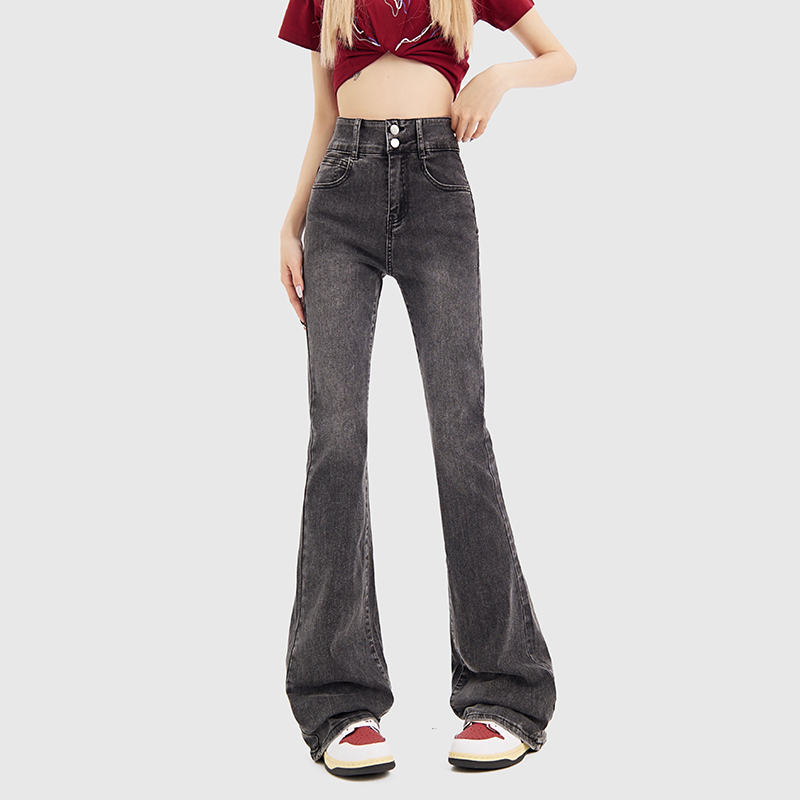 Vwu High-Waisted All-Season Hot Girl Jeans for Women 2025 New Autumn Stretchy Flared Pants Slim Fit Bootcut Pants