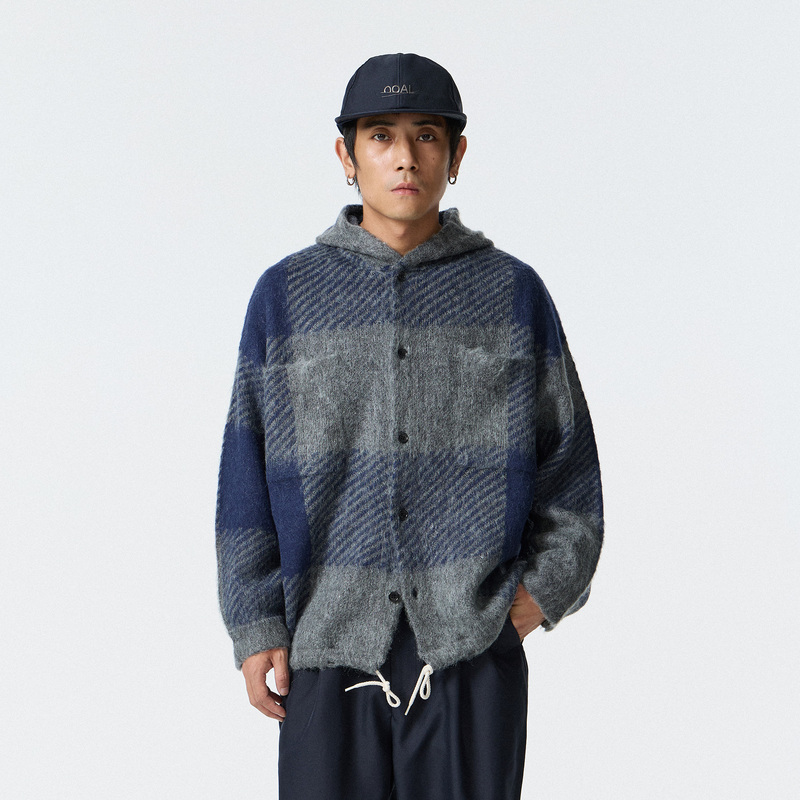 Nanamica Ooal Mohair Hooded Jkt Mohair Plaid Retro Hooded Jacket 26Aw